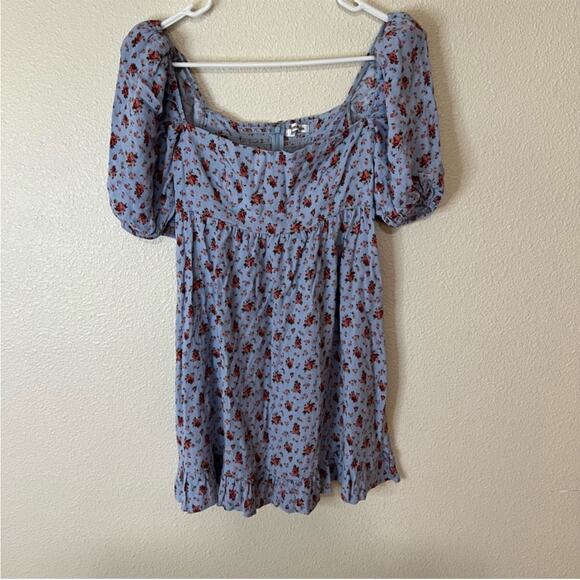 Reformation Bristol blue floral mini dress puff sleeves in petunia SIZE SMALL - Picture 6 of 6